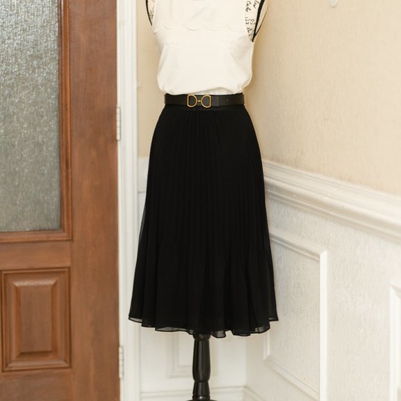 Chiffon Twirl Pleated Midi Skirt - NWOT - Picture 9 of 13